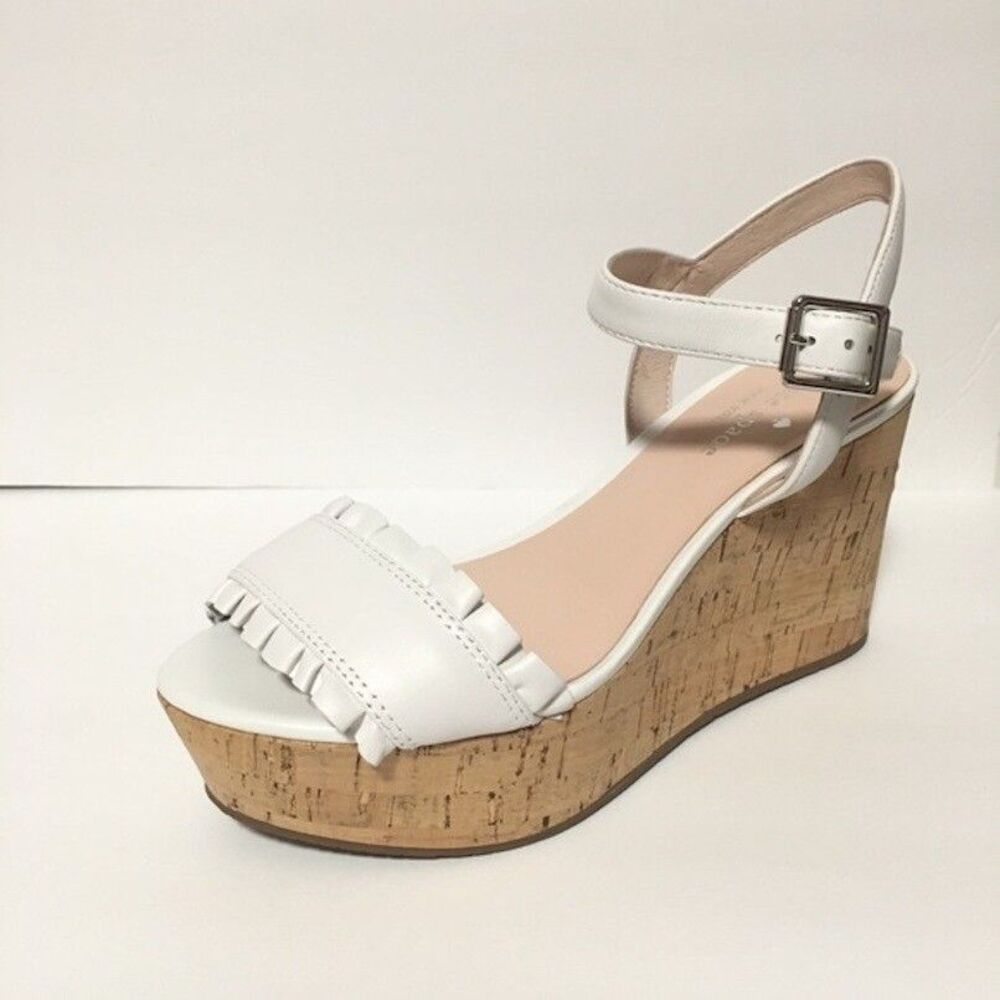 NWOB Kate Spade New York Tomas Ruffle Leather Wedge Sandal - Picture 3 of 5